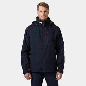 Helly Hansen men navy crew hooded midlayer 2.0 waterproof  fleece lined jacket M